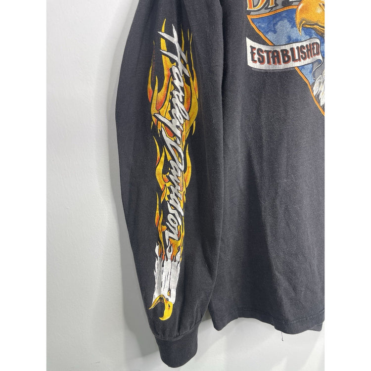 Mens VTG Harley Davidson Corpus Christi TX Flaming Sleeves Graphic T Shirt Sz XL