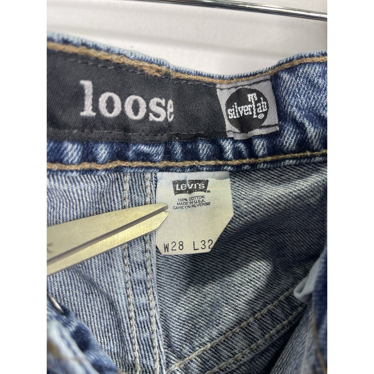 Vintage Men’s Levis Blue Denim Silver Tab Levi Loose Jeans Size 28