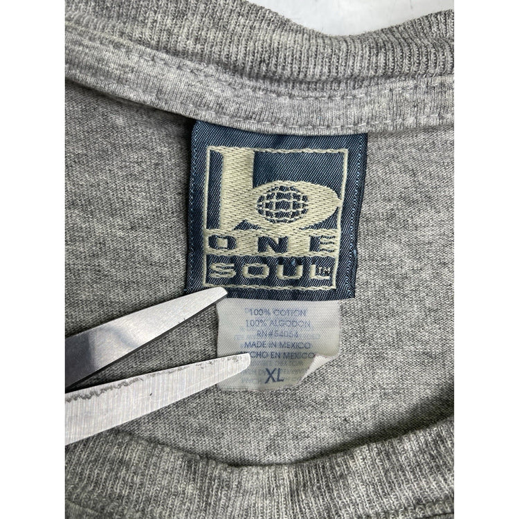 Men’s Vintage 90s Bo One Soul Gray Short Sleeve Graphic Print T Shirt Sz XL