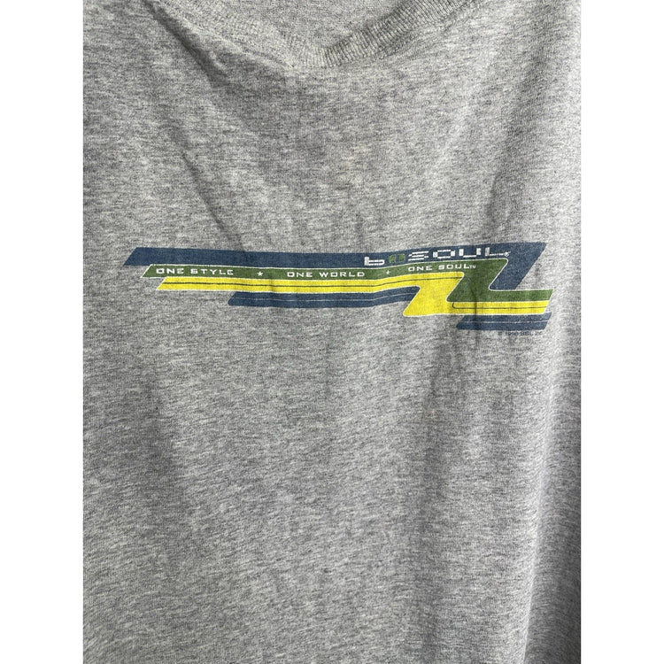 Men’s Vintage 90s Bo One Soul Gray Short Sleeve Graphic Print T Shirt Sz XL