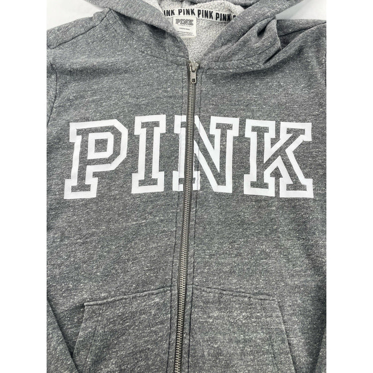 Women’s Victoria’s Secret PINK Grey Zip-Up Hoodie Size L