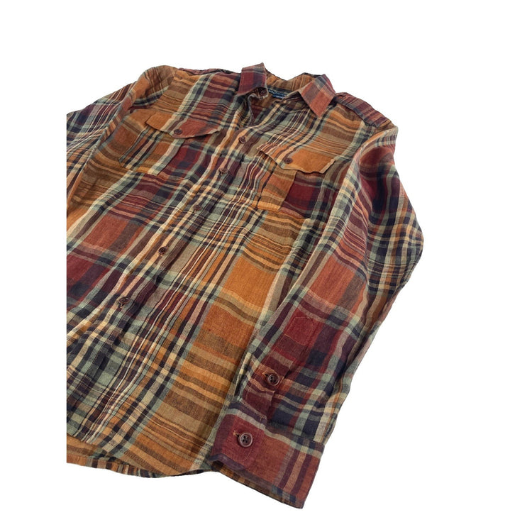 Mens Ralph Lauren Multicolor Buttondown Shirt Plaid Pattern Size 8
