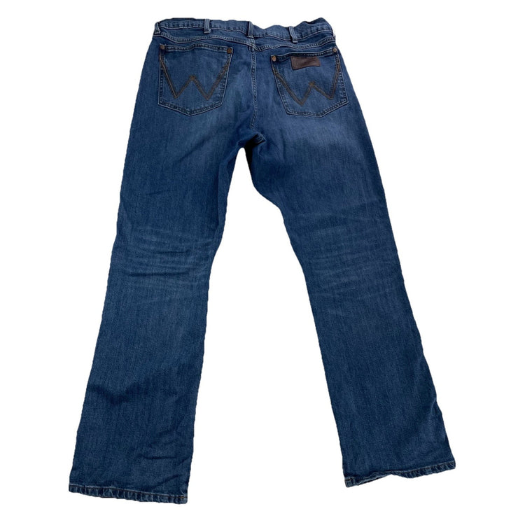 Men’s Wrangler Retro Relaxed Bootcut Blue Jeans Size 35x34