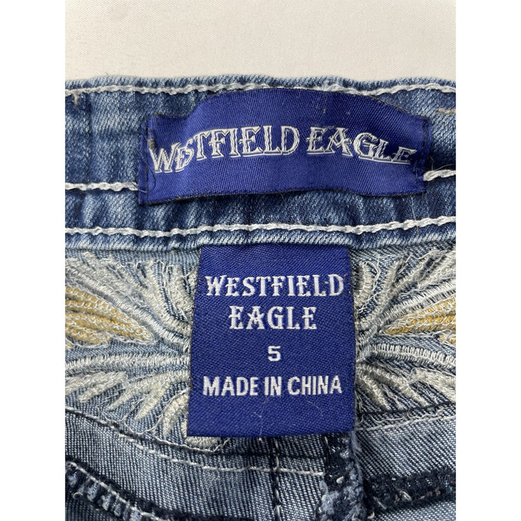 Womens Westfield Eagle Bootcut, Embellished Pockets Blue Jeans Size 5