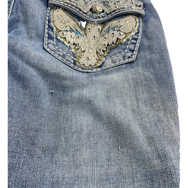 Womens Westfield Eagle Bootcut, Embellished Pockets Blue Jeans Size 5