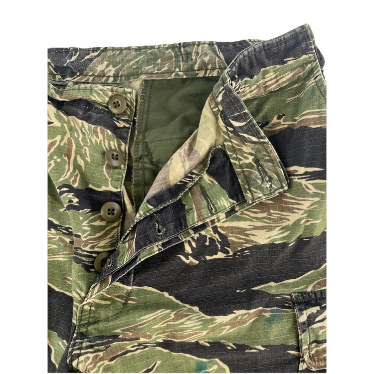 Mens Military Cargo Pants Classic Tiger Stripe Camo Pattern Size 35x29 1/2.