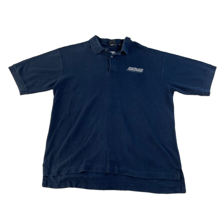 Mens Harley-Davidson Polo Shirt Navy Wilkins H-D Barre VT Embroidery Size Xl