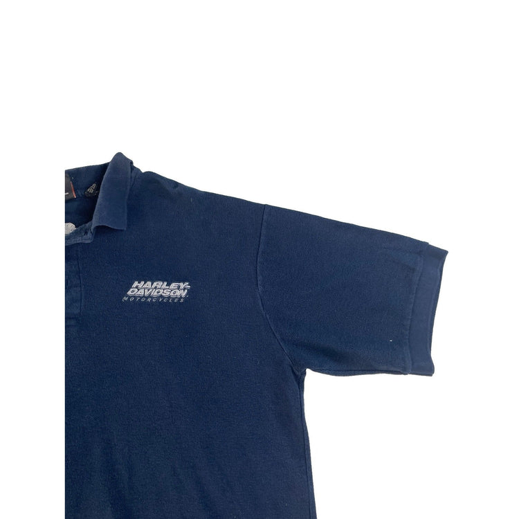 Mens Harley-Davidson Polo Shirt Navy Wilkins H-D Barre VT Embroidery Size Xl