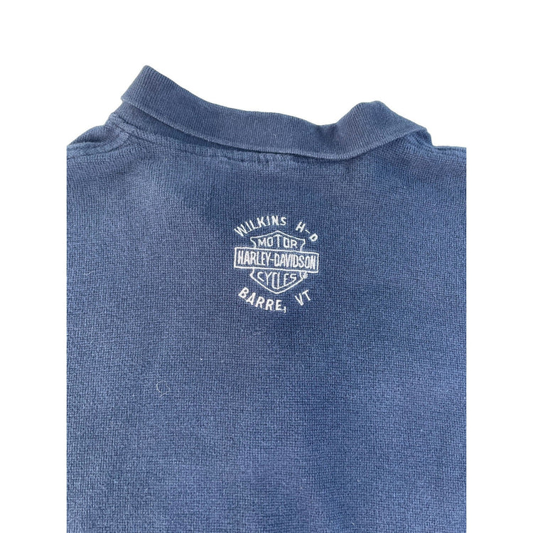 Mens Harley-Davidson Polo Shirt Navy Wilkins H-D Barre VT Embroidery Size Xl