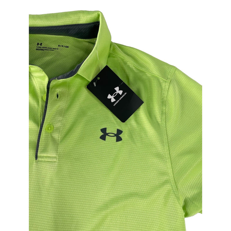 Mens Under Armour Green Dri Fit Collared T Shirt Size Small