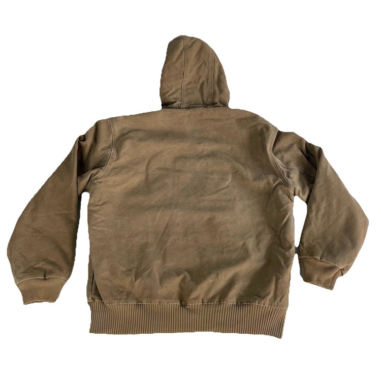Mens Carhartt DuckCanvas Thermal QuiltLined Active Tan Khaki Jacket Size M