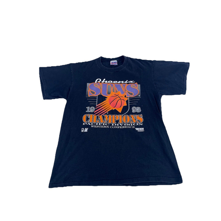 Mens Vintage Trench USA Ultra Black 1993 Phoenix Suns PDWC CHAMPS T-Shirt Size L