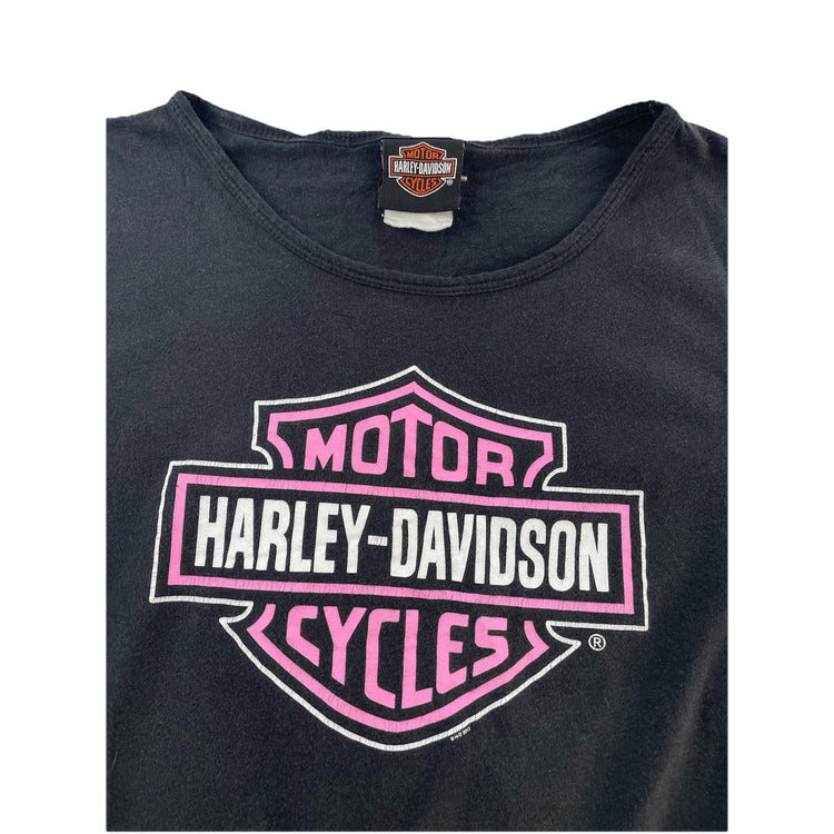 Womens Harley Davidson’s Motor Clothes Basic Graphic Black Tee Size S