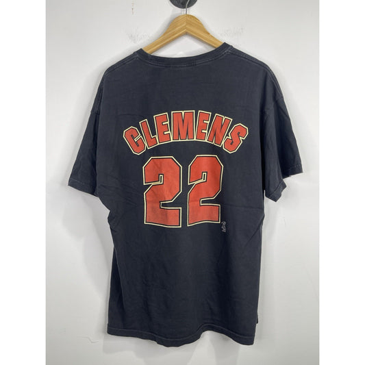 Men’s VTG 2004 Houston Astros #22 Roger Clemens Box Tee Black By Dynasty Sz XL