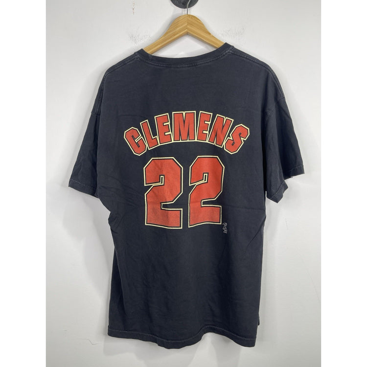 Men’s VTG 2004 Houston Astros #22 Roger Clemens Box Tee Black By Dynasty Sz XL
