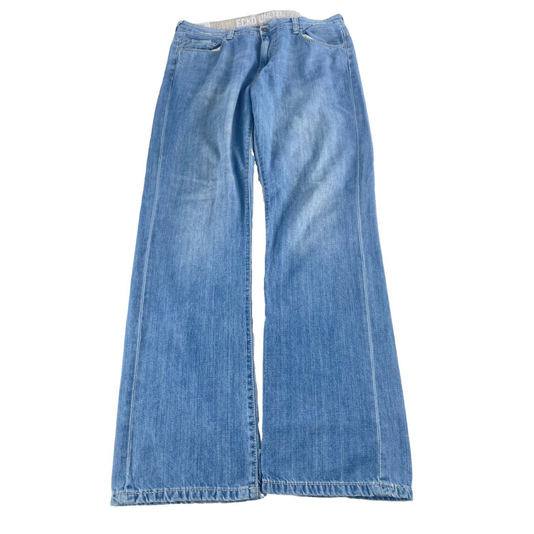 Mens Ecko UNLTD . Light Blue Denim Jeans Size 38
