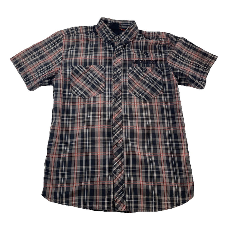 Mens Harley Davidson Multicolor ButtonUp Plaid SS Shirt Size M