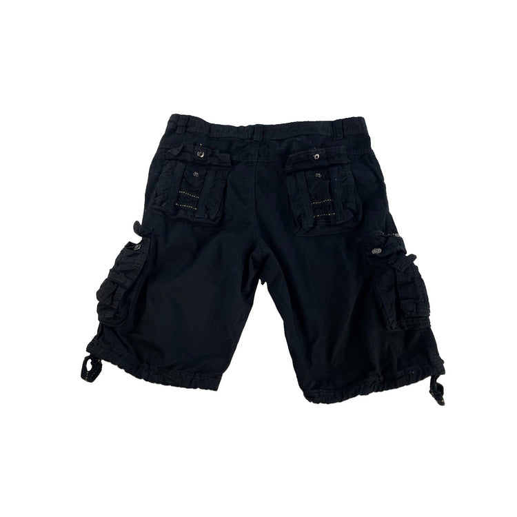 Mens Ochenta Multi Pocket Black Utility Cargo Shorts Size 34