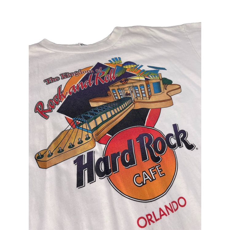 Mens Hard Rock Cafe Orlando White Graphic T Shirt Size XL