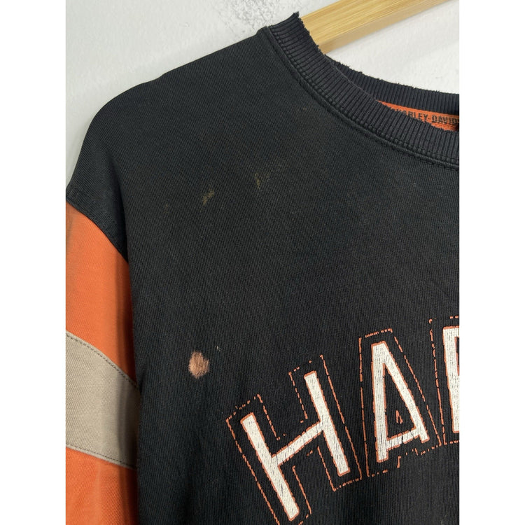 Vintage Y2K Men’s Harley Davidson Racing Orange Long Sleeve Size Large