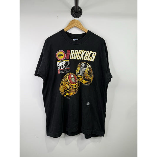 Vintage 1995 Houston Rockets Back To Back Championship Tee Size Xl