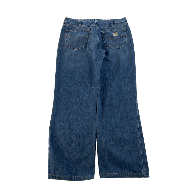 Men's Carhartt Relaxed Fit Wide-Leg Blue Denim Jeans Size 34x30