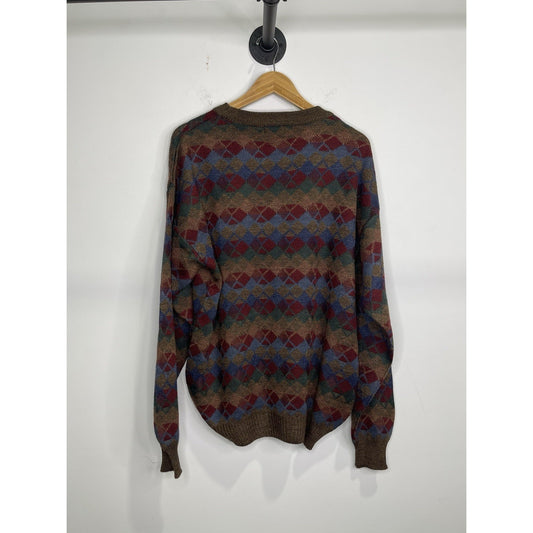 Men’s Vintage Van Heusen Color Blocking Knit Sweater Sz Large