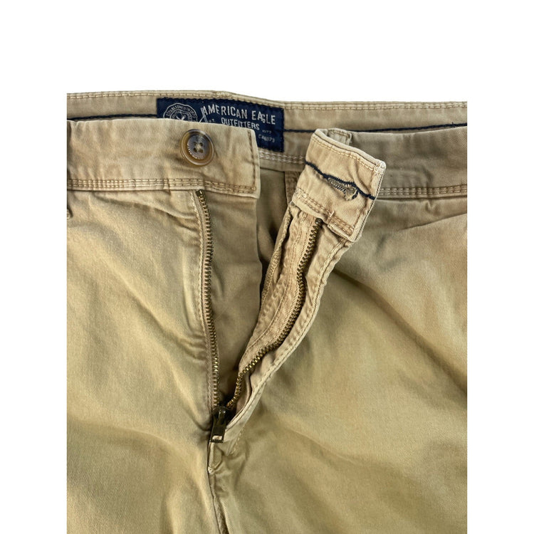 Mens American Eagle Slim Active Flex Khaki Chino Shorts Size 34