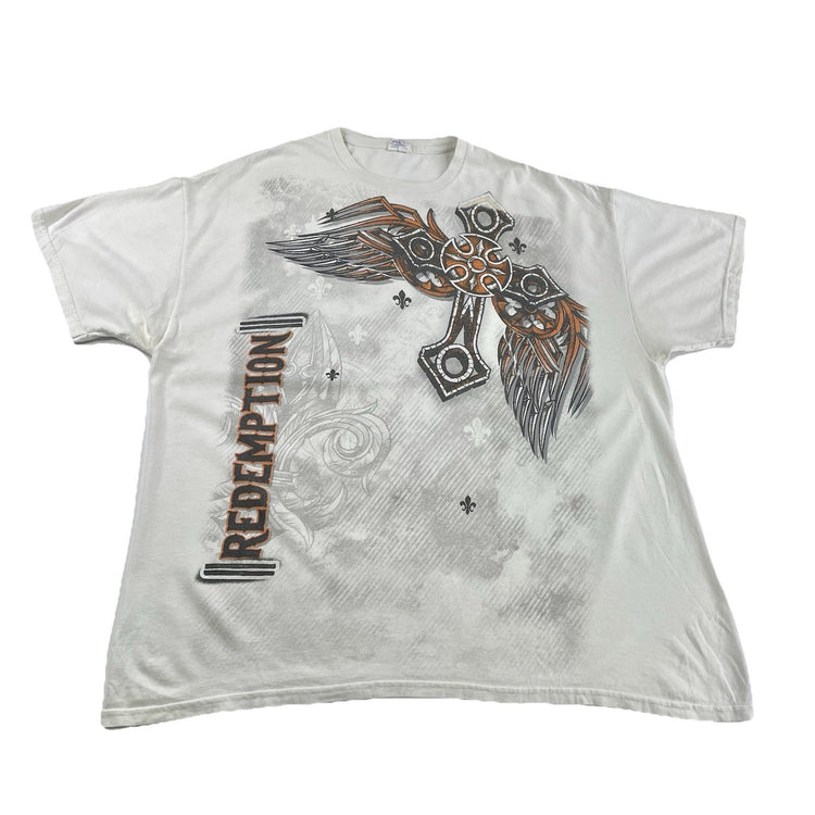 Mens Vintage Gildan Redemption White Tee Size 2xl