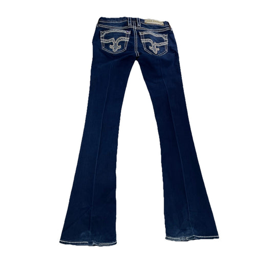 Women Rock Rivals Rosemary Bootcut, Dark Wash Blue Jeans Size 28