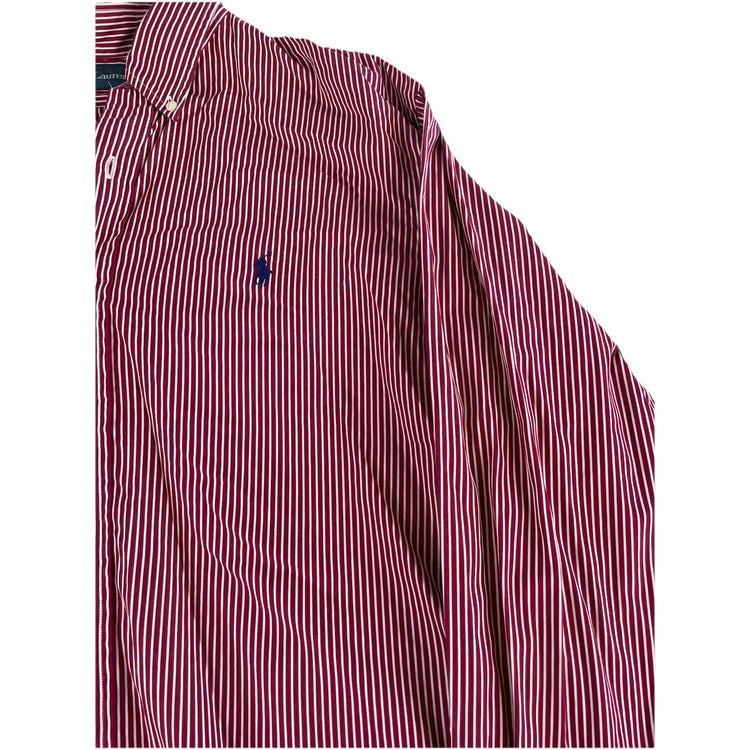 Ralph Lauren Polo Striped Button Down Shirt XXL Red White Classic Fit Cotton Men