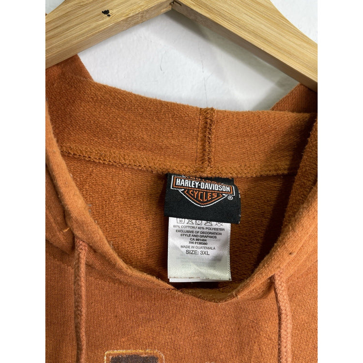 Mens Vintage Harley Davidson Arizona 2018 HD Graphic Hoodie Orange Sz 3XL