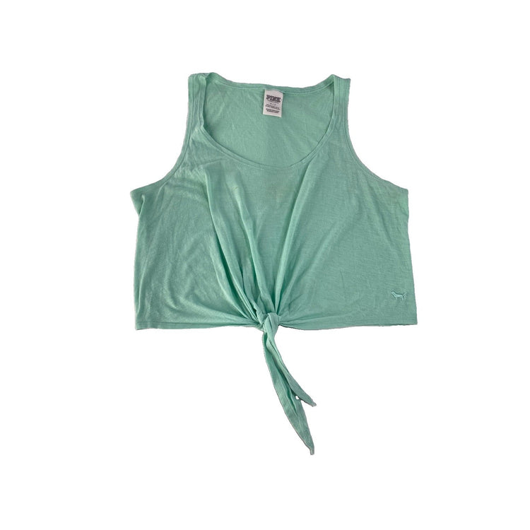 Women’s PINK Victorias Secret Mint Green Cropped Tank Top Size Small