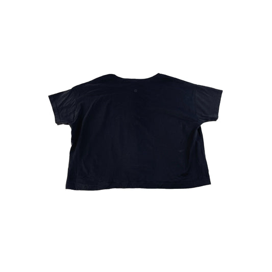 Women's Lululemon Black Short-Sleeved Cropped Crewneck T-Shirt Size L