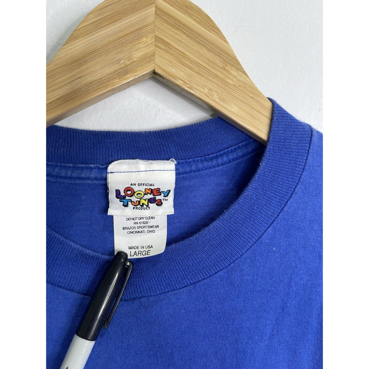 Adult VTG 90's Embroidered Tweety Bird Warner Brother Looney Tunes T-shirt Sz L