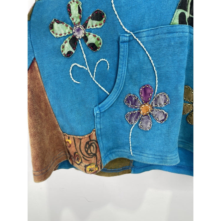 Rising International Womens Artsy Unique Full Zip Jacket Size L Boho Hippie