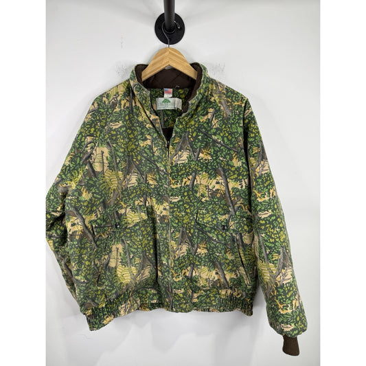Vintage Bushlan Real Tree Camo Mens Lg Classic Hunting Zip-up Jacket Outdoors