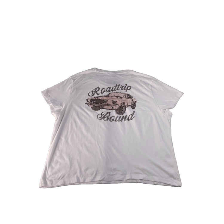 Womens PINK Victorias Secret White Car Graphic T Shirt Size 2XL