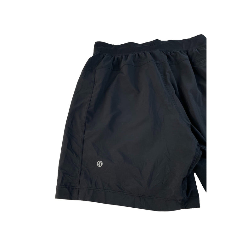 Men's Lululemon Athletic Shorts Black Lightweight Training Gym Shorts Size S