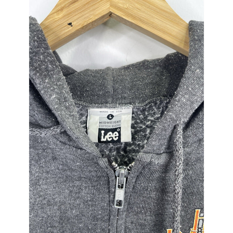 Men’s Vintage Harley Davidson Gray Double Sided Zip Up Jacket Sz L