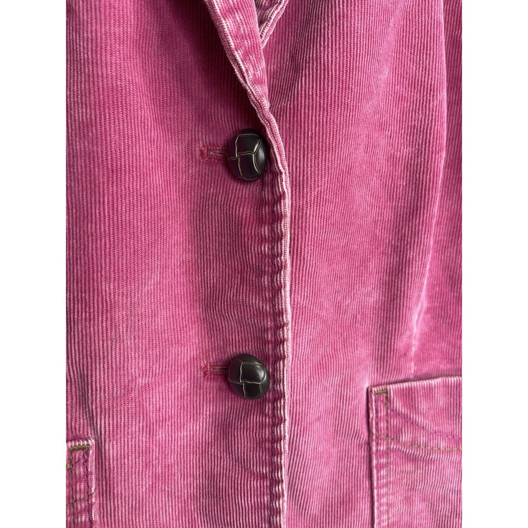 Vtg Y2K Gap Stretch Womens Sz 8 Bright Pink Corduroy Retro Button Blazer Jacket