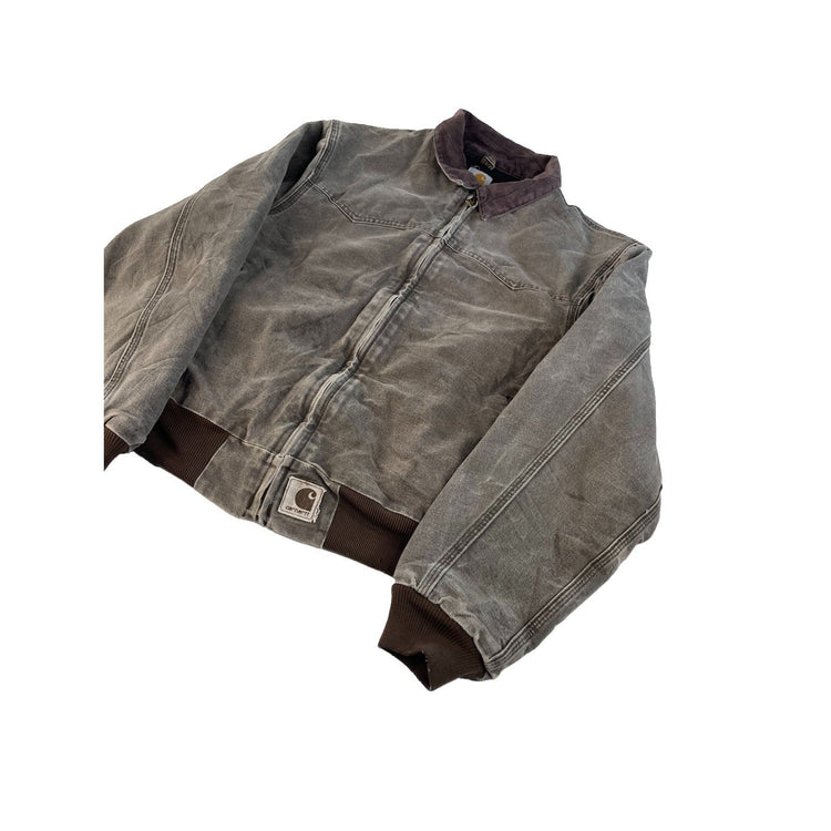 Mens Vintage Carhartt J14 CHT Detroit Jacket Quilted Lined Brown Size L Regular