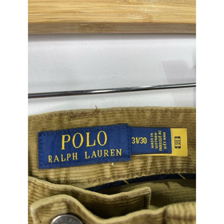 Mens Polo Ralph Lauren Brown Corduroy Slim Straight Pants Sz31/30