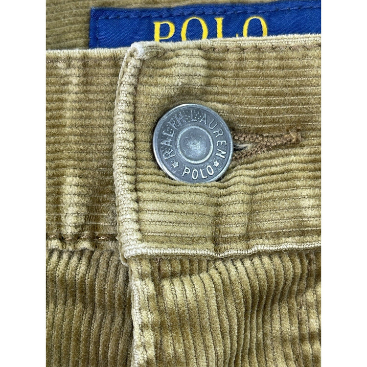 Mens Polo Ralph Lauren Brown Corduroy Slim Straight Pants Sz31/30