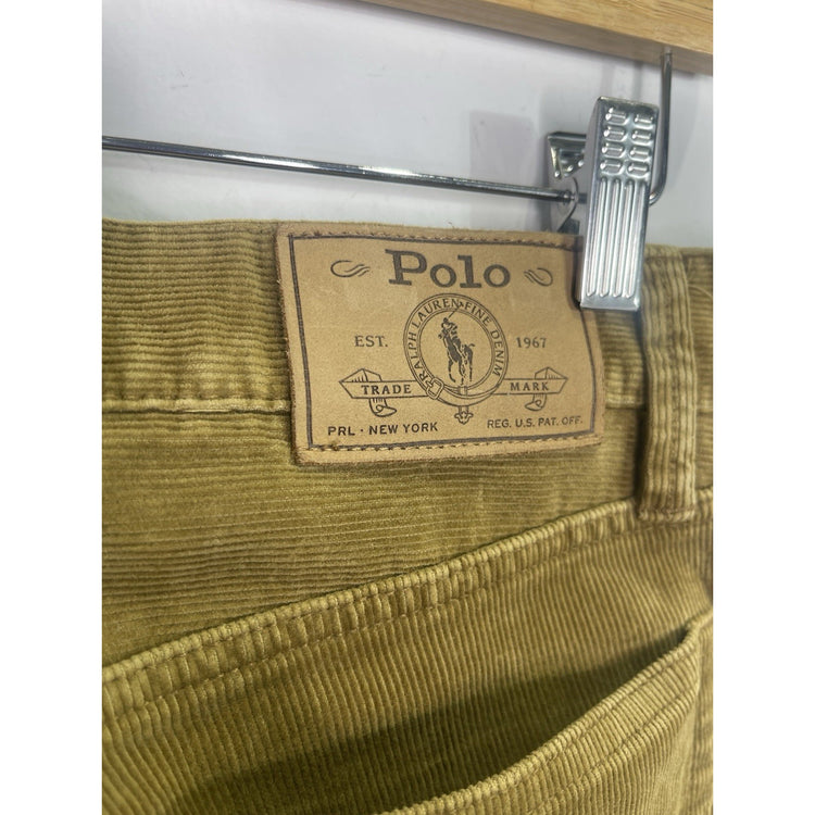 Mens Polo Ralph Lauren Brown Corduroy Slim Straight Pants Sz31/30