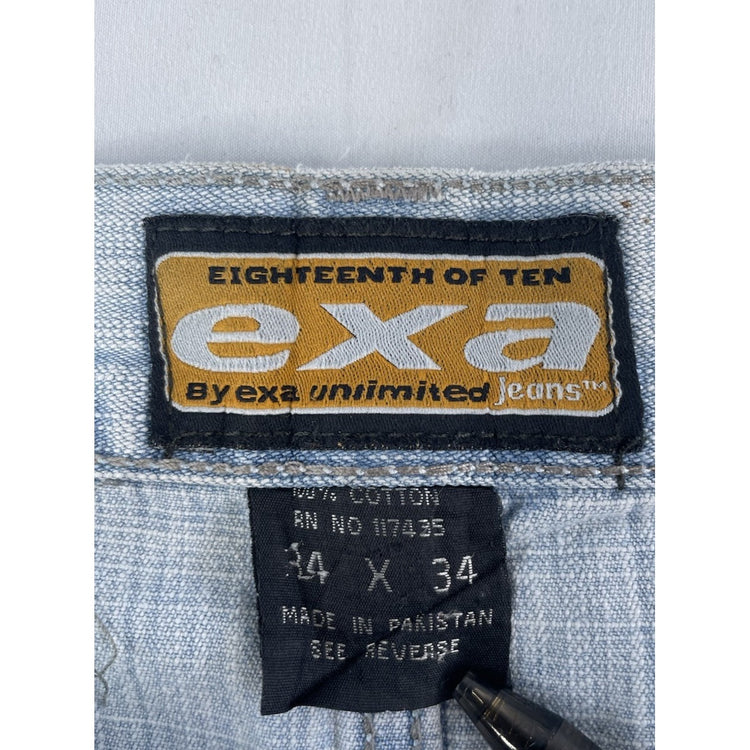 Mens Vintage Eighteenth Of Ten Jeans Baggy  Fit Light Wash Jeans Size 34