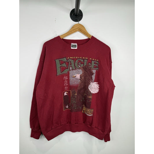 Vintage 1990s Mens Bald Eagle Nature Sweatshirt Size Xl