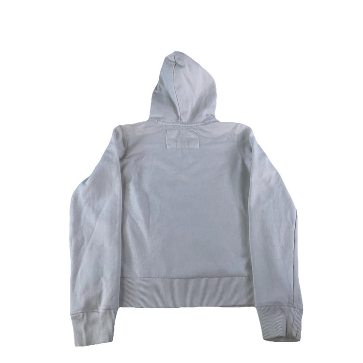 Womens Y2K Patched Aeropostale Logo White Hoodie Size Medium