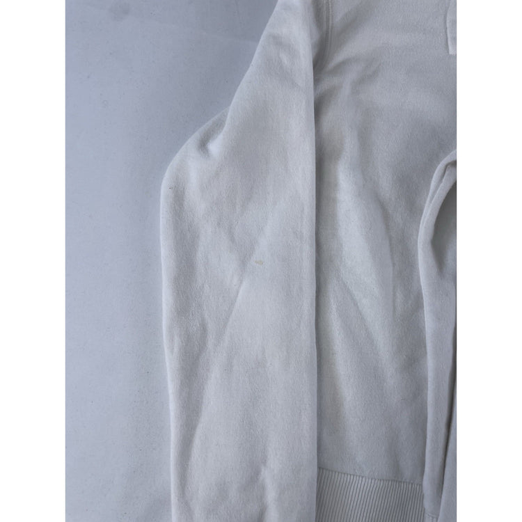 Womens Y2K Patched Aeropostale Logo White Hoodie Size Medium