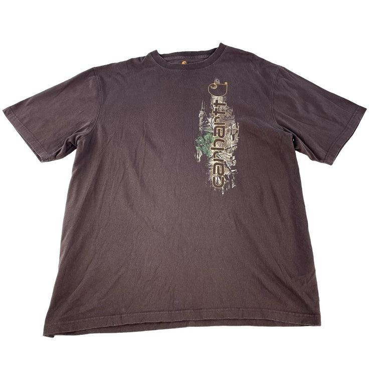 Mens Carhartt Brown Original Fit Graphic Camo Logo Short Sleeve T Shirt Size XL
